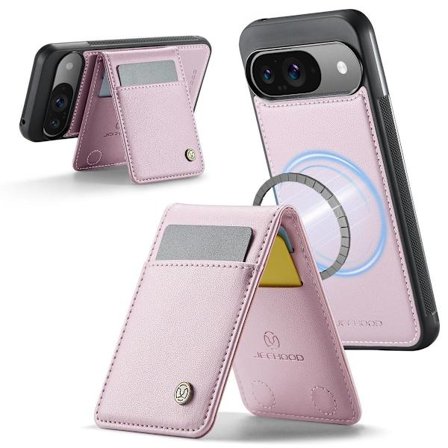 (Til Pixel 9/9 Pro) Pungcover med RFID-blokering, aftagelig kortholder og stativ med MagSafe-kompatibilitet