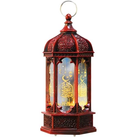 Smijern Ramadan-lykt, Søt Eid-dekorasjon, Festlig nattlys (Rød)