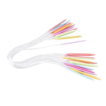 12 st Rundstickor 12 Storlekar 3,5 mm till 12 mm Lättanvänd Stickset för Tröjor med Flerfärgat Plaströr
