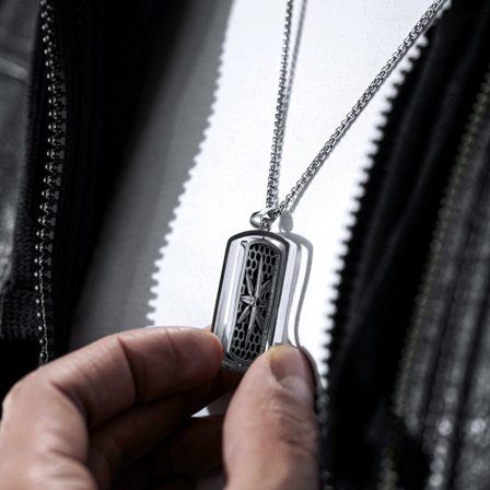 Collana Icarus Kayden con piastrina in acciaio per uomini - Targhette