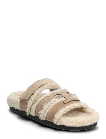 Tory Burch Ines Shearling Sport Slide - Beige - 36.5