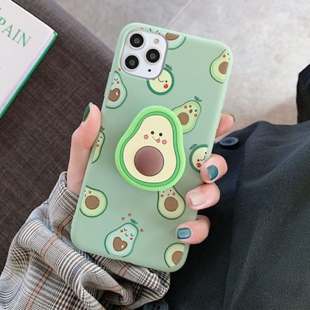 Kompatibel med iPhone 13 Pro Max Cover, Sød Tegneserie 3D Avocado Gr