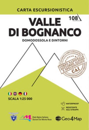 Valle di Bognanco. Domodossola e dintorni. Carta escursionistica 1:25.000