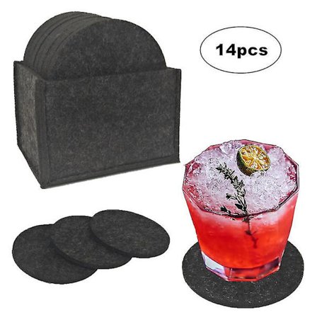 14 stk Runde Filt Kosedyner Spisebord Beskytter Pute Varmebestandig Koppedyner Kaffe Te Varme Drikke Mugg Underlag Kjøkken Tilbehør