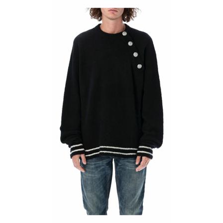 Balmain Strik Yh1Kd037Kc55 Sort, Herre Strik