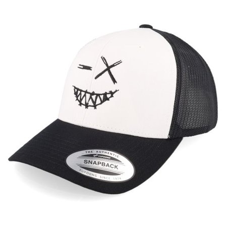 Iconic - Svart trucker Keps - Crazy Smiley Retro Black/White/Black Trucker @ Hatstore