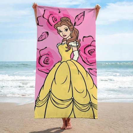 Disney Princesser "Belle" - Handduk - 71x147 cm - 100% Bomull