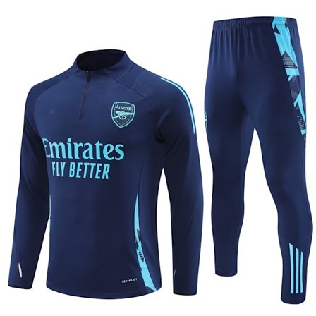 Miesten ja lasten puolivetoketjullinen jalkapalloverryttelypuku - Arsenal/Royal Blue 12[BT]