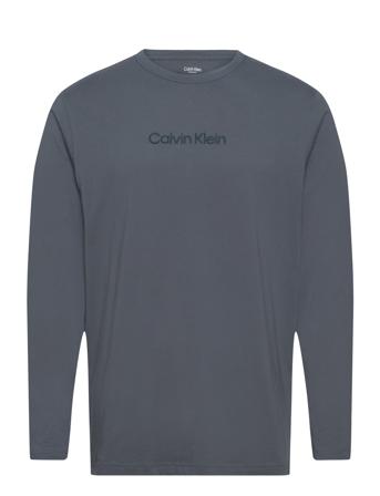 L/S Crew Neck Tops T-Langærmet Skjorte Blue Calvin Klein