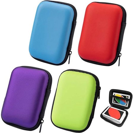 ING Liten Oppbevaringsboks 4 Stykker Spillekortetuier Hodetelefonveske Kortboks EVA Oppbevaringsboks Kortspillveske Oppbevaringsboks 11.5x7.5x3.5 Cm 