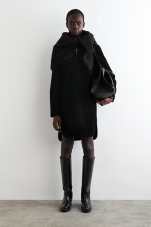 COS Women's Mini Chemisier In Velluto A Coste in Nero