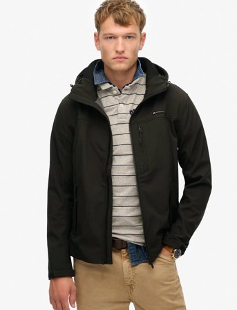 Superdry Hooded Soft Shell Trekker Jkt - Black - S