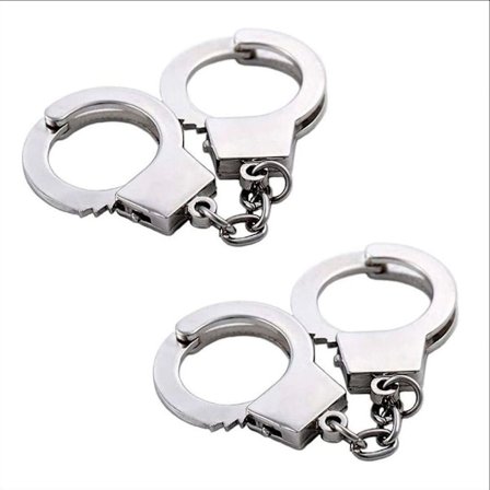 2 kpl Mini-käsiraudat Metalliavainperä, Hopea