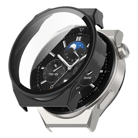 Huawei Watch GT 3 Pro 46mm cover with tempered glass screen protector - Black