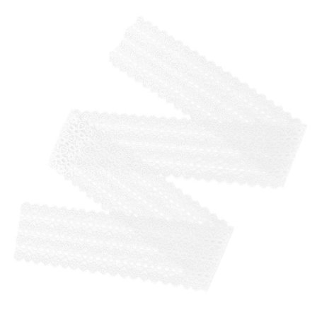 Hvit Blonde 10 Yards 6cm/2.3in Bredt Bånd Blomstermønster Blonde for Hårbøyler Klesplagg Gaveinnpakning