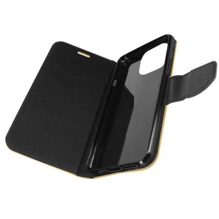 iPhone 14 Pro Case Pung Kortholder Video Support Tofarvet guld og sort