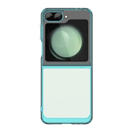 SAM Galaxy Z Flip 6, Akryl Telefoncover, Stødsikkert Blødt Telefoncover (Gennemsigtig Blå)