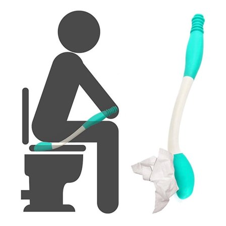 Langskaftet Reach Comfort Bundvisker Selvrensende Assistent Holder Toiletpapir Tissue Grip Selvrensende Hjælpemiddel