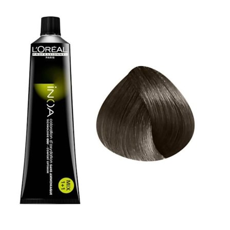 Oxideringsfärg utan ammoniak - L'OREAL - Inoa N°5 - Ljusbrun - Kräm - 100% vita hår