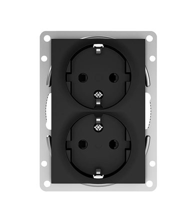 Elko Plus Option Stikkontakt 2-veis, for Plus Option Svart, Strømbrytere & vegguttak