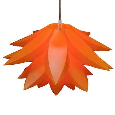 Lotus Skjerm Pendellampe Skjerm for Montering Taklampe E27 Sokkelsett med Takbrakett 50cmX30cm (Oransje)