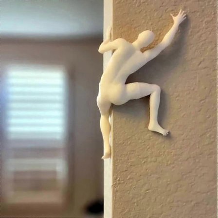 Unik Klatrer Skulptur Veggdekor, industriell Resin Klatrende Mann Veggskulptur Unik Kinetisk Veggkunst for Moderne Industriell Dekor og Klatring-