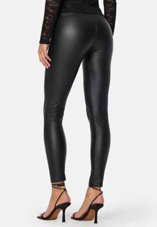 John Zack Faux Leather PU Legging Black Klær