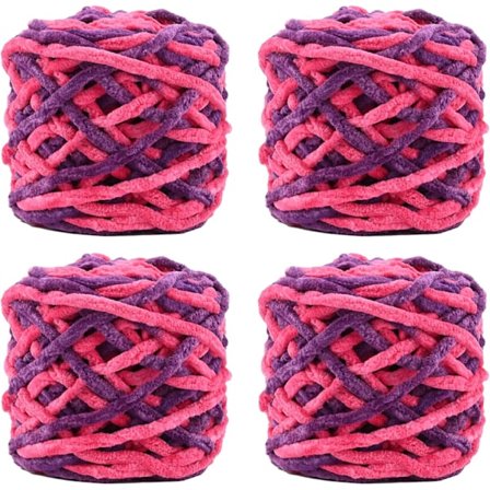 Stickgarn 4 x 100g Flerfärgad Stickgarn för Virkning, Mjuk Tjock Garn, Gradient