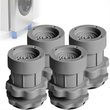 Antivibrationskuddar för tvättmaskin, justerbara fötter för tvättmaskin med fäste, stödjer halkskydd, stötdämpning och ljudreducering [BR]