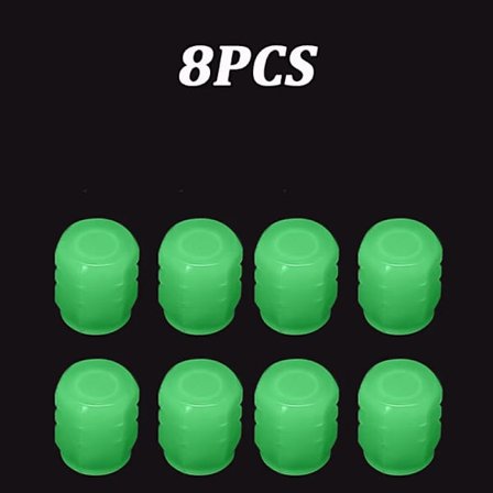 4 stk. selvlysende ventilhetter for bildekk, hjul, felg, stamme, deksler, støvtett, vanntett for motorsykkel, sykkel, lyser i mørket