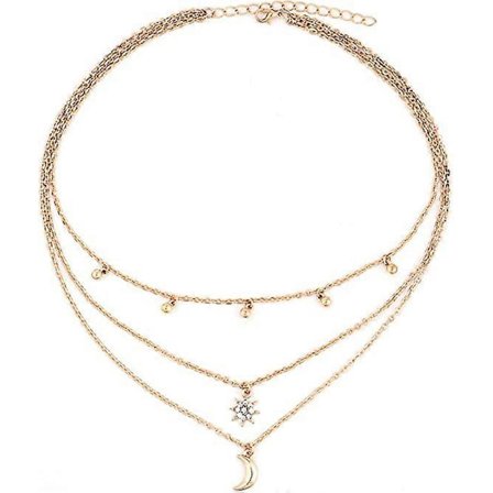 Enkel Choker Måne Stjerne Choker Halskæde Vedhæng Halskæde GULD til Kvinder