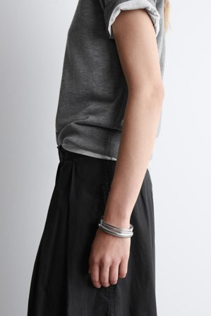 COS Women's Oval Bangle in Silver