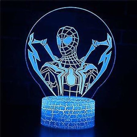 3D-kosketuslamppu Yövalot Lapsi 7 väriä Kaukosäätimellä - Spiderman # 235