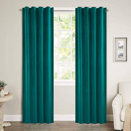 Rootz Luxurious Velvet Blackout Gardiner - Draperier - Fönsterbeklädnader - Ljusblockerande - Energieffektiv - Enkel installation - 140cm x 225cm/245c