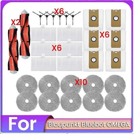 30 STK Børste Støvpose Filter og Mopp Klut Sett for Bluebot Støvsuger Reservedeler