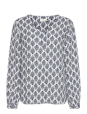 Amber Jas Blouse Pitkähihainen Pusero Paita Valkoinen Kaffe