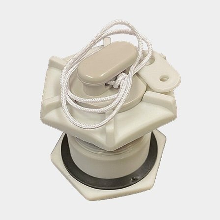 Drain plug / transom plug for inflatable boat Plastimo Hexagen Drain Plug Assembly, through-hull, plastic, Ø40 mm, grey