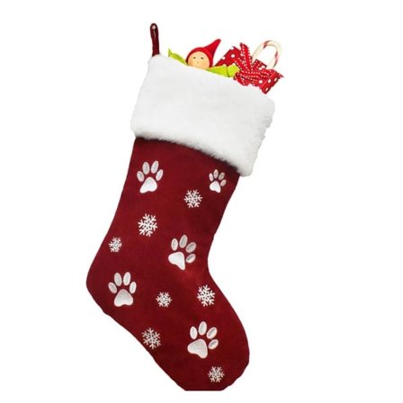 Julestrømper med bøffelkaro-mønster og plys-kant