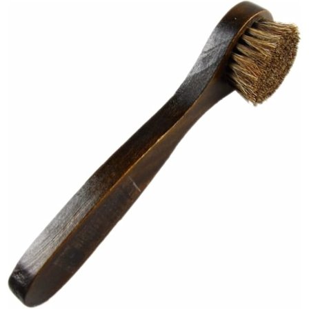 Sko børste, 1 stk. Pleje børstehestehår børste Langt træhåndtag Sko støvle polering Buffing børste Sko børste