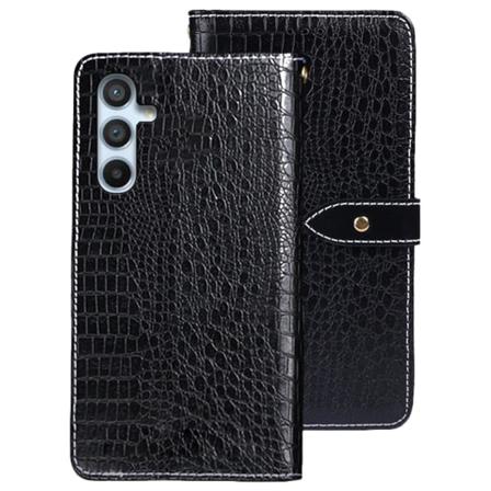 SKALO Samsung A54 5G Krokodille Flip Cover m. pung i PU-læder - Black