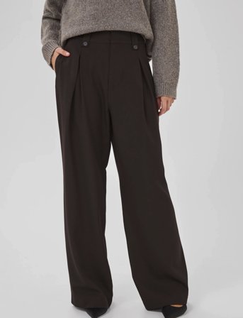 My Essential Wardrobe Disamw High Wide Pant - Brown - 40