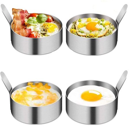 Egg Ring, 4 stk Rustfritt Omelettform Bakeform til Matlaging