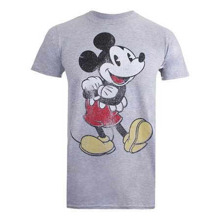 Disney Herr Mickey Mouse Vintage Heather T-shirt L Sports Grey