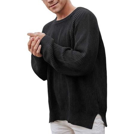 Långärmad Tröja För Män Vinter Varma Jumper Toppar