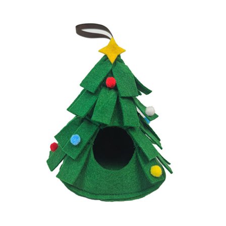 Grönt julträd i form av marsvinsgrottsäng Bekväm mjuk plysch Djurplyschgrotta för igelkottar