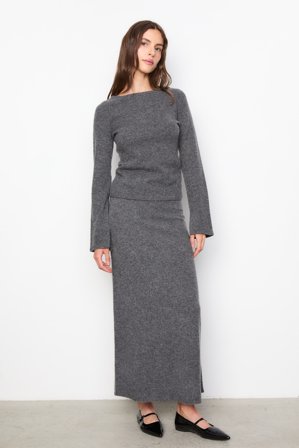 CAMILLA PIHL - Jana Knit Skirt - Dark Grey Melange SizeM