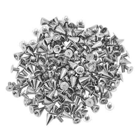 100 kpl/setti 9,5 mm hopeanvärisiä kartion muotoisia niittejä ruuvilla, niittejä tee-se-itse-askarteluun, punk -KK