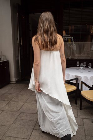 NA-KD drapiertes Mesh-Tubenkleid - Trägerlose Kleider - OffWeiß - M (EU 38-40)