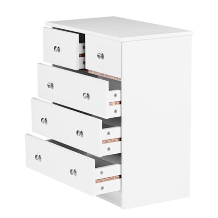 Rootz Kommode Hvid 60 x 70 x 35 cm Skænk Skænk med 5 skuffer