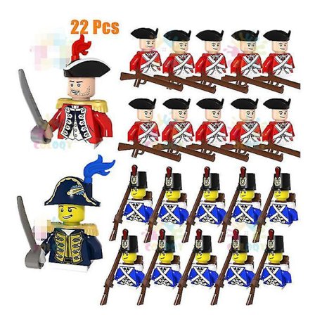 Ww2 Military Imperial Navy Soldier Building Blocks Red Blue Numbers Bricks Educational Toys